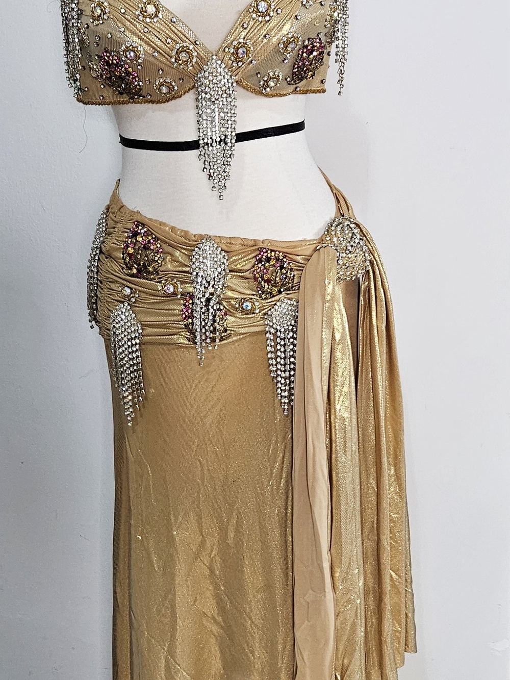 Gold Embellished Belly Dance 3pc Set